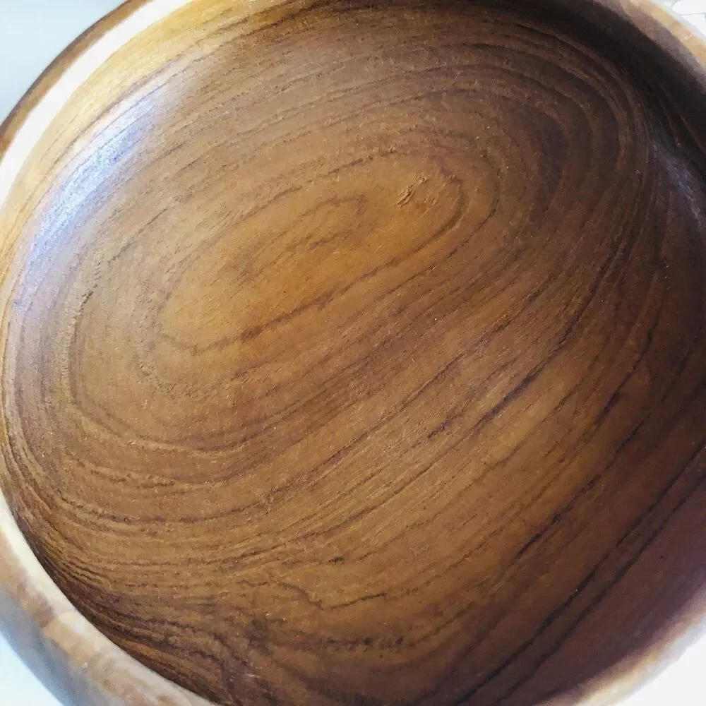Vintage Dolphin Teak Wood Salad Bowl Set 7 Pc Mid Century Modern Thailand
